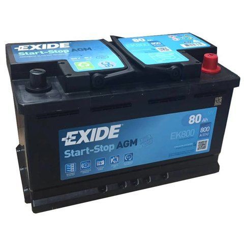 Акумулятор EXIDE AGM 12V 80Ah 800A R+ 353 мм х 175 мм х 190 мм (EK800) EK800 фото