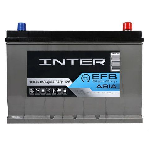 Акумулятор INTER EFB Premium Asia 12 V 100 Ah 850 A R+ 306 мм х 173 мм х 222 мм (100Ah 850A R+ (D31)) 100Ah 850A R+ (D31) фото
